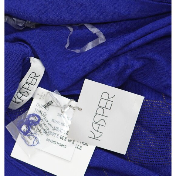 NWT Kasper Open Front Pointelle Pattern Knit Sweater Cardigan 10920021 Blue S - Picture 6 of 8